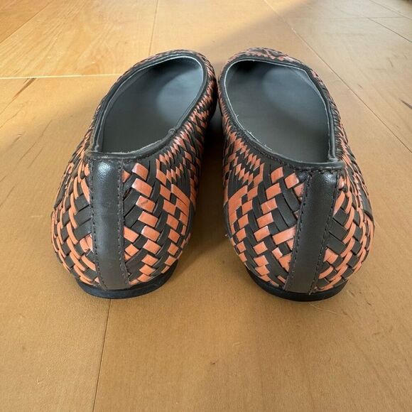 Rebecca Minkoff Woven Leather Flats 7.5 Gray Ballet - Picture 4 of 5